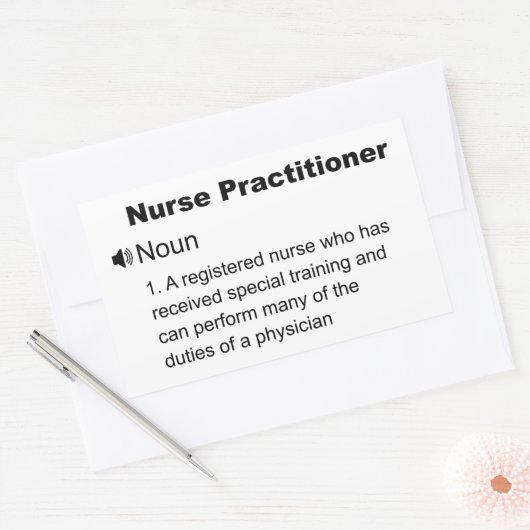 Funny Nurse Practitioner Definition Rechteckiger Aufkleber (Umschlag)