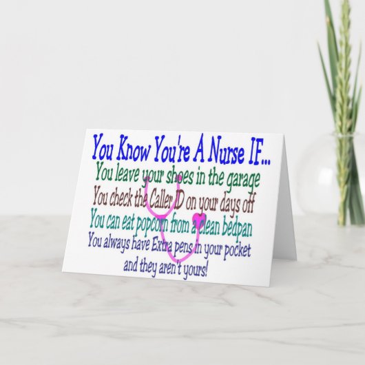 Funny Nurse Redewendungen Karte (Vorderseite)