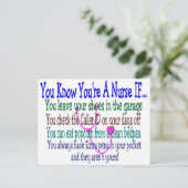 Funny Nurse Redewendungen Postkarte (Stehend Vorderseite)