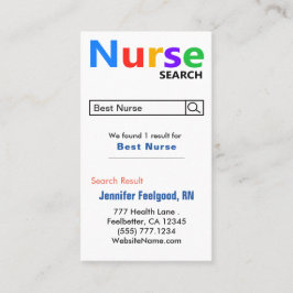 Funny Nurse Search Advertising Business Card Visitenkarte