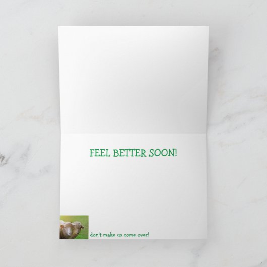 Funny Nurse Sheep wird gut Karte (Innenseite)