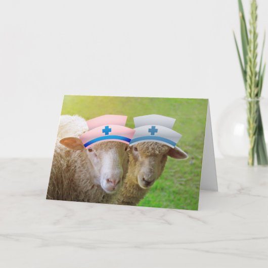 Funny Nurse Sheep wird gut Karte (Vorderseite)