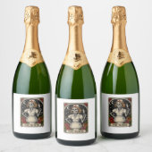 Funny Nurse Skeleton Tarot Card Halloween Nurse Schaumweinetikett (Flaschen)