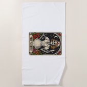 Funny Nurse Skeleton Tarot Card Halloween Nurse Strandtuch (Vorderseite)