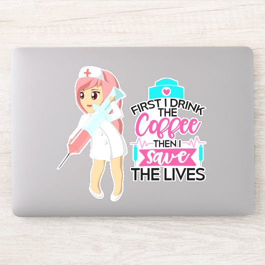 Funny Nurse Sprichwort mit Big Hypodermic Needle Aufkleber (Computer)