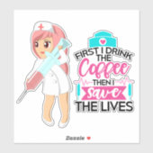 Funny Nurse Sprichwort mit Big Hypodermic Needle Aufkleber (Blatt)