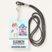 Funny Nurse Sprichwort mit Big Hypodermic Needle Ausweis (Rückseite mit Schlüsselband)