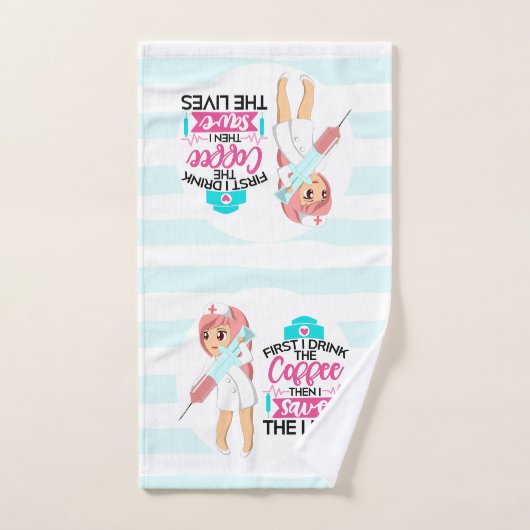 Funny Nurse Sprichwort mit Big Hypodermic Needle Badhandtuch Set (Handtuch)