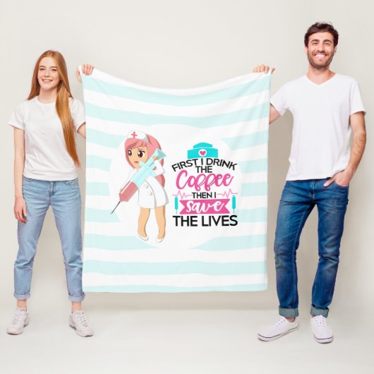 Funny Nurse Sprichwort mit Big Hypodermic Needle Fleecedecke (Beispiel)