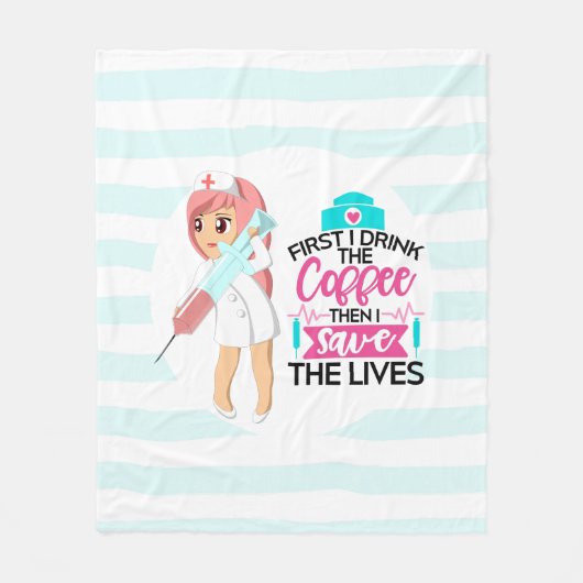 Funny Nurse Sprichwort mit Big Hypodermic Needle Fleecedecke (Vorderseite)