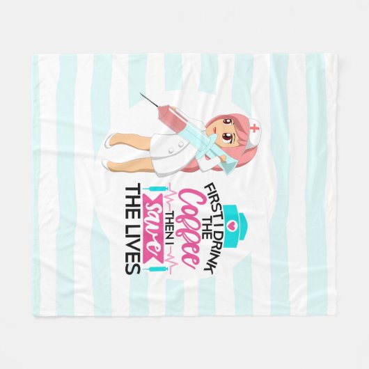 Funny Nurse Sprichwort mit Big Hypodermic Needle Fleecedecke (Vorderseite (Horizontal))
