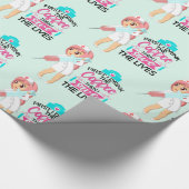 Funny Nurse Sprichwort mit Big Hypodermic Needle Geschenkpapier (Ecke)