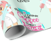 Funny Nurse Sprichwort mit Big Hypodermic Needle Geschenkpapier (Rolleneckpunkt)