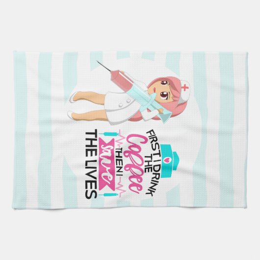 Funny Nurse Sprichwort mit Big Hypodermic Needle Geschirrtuch (Horizontal)