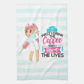 Funny Nurse Sprichwort mit Big Hypodermic Needle Geschirrtuch (Vertikal)