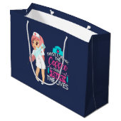 Funny Nurse Sprichwort mit Big Hypodermic Needle Große Geschenktüte (Rückseite Schrägansicht)