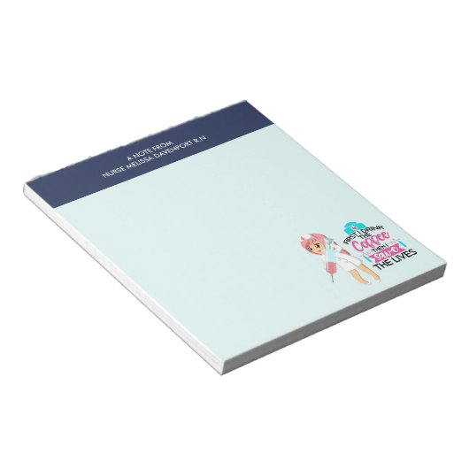 Funny Nurse Sprichwort mit Big Hypodermic Needle Notizblock (angewinkelt)