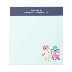 Funny Nurse Sprichwort mit Big Hypodermic Needle Notizblock