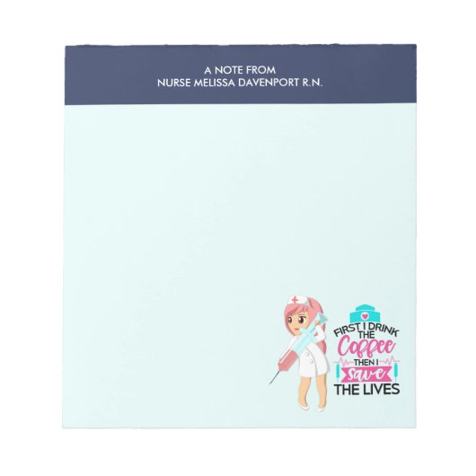 Funny Nurse Sprichwort mit Big Hypodermic Needle Notizblock (Vorderseite)