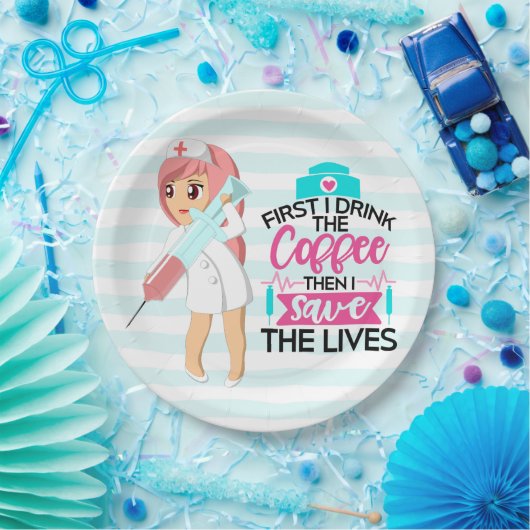 Funny Nurse Sprichwort mit Big Hypodermic Needle Pappteller (Party)