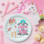 Funny Nurse Sprichwort mit Big Hypodermic Needle Pappteller (Party)