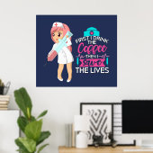 Funny Nurse Sprichwort mit Big Hypodermic Needle Poster (Heimbüro)