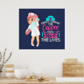 Funny Nurse Sprichwort mit Big Hypodermic Needle Poster (Küche)