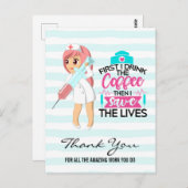 Funny Nurse Sprichwort mit Big Hypodermic Needle Postkarte (Vorne/Hinten)