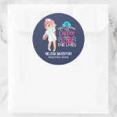 Funny Nurse Sprichwort mit Big Hypodermic Needle Runder Aufkleber (Tasche)