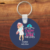 Funny Nurse Sprichwort mit Big Hypodermic Needle Schlüsselanhänger (Vorderseite)