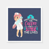 Funny Nurse Sprichwort mit Big Hypodermic Needle Serviette (Vorderseite)