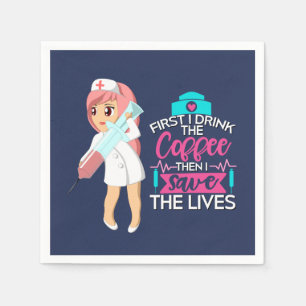 Funny Nurse Sprichwort mit Big Hypodermic Needle Serviette