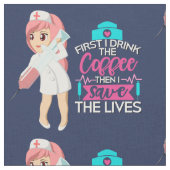 Funny Nurse Sprichwort mit Big Hypodermic Needle Stoff (Nahaufnahme)