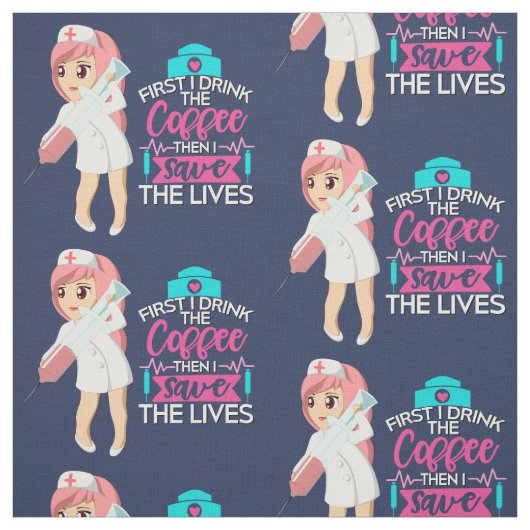 Funny Nurse Sprichwort mit Big Hypodermic Needle Stoff (Muster)