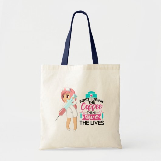 Funny Nurse Sprichwort mit Big Hypodermic Needle Tragetasche (Vorne)