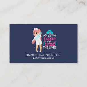 Funny Nurse Sprichwort mit Big Hypodermic Needle Visitenkarte