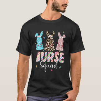 Funny Nurse Squad Osterleopard Rabbit Nurs T-Shirt