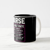 Funny Nurse Stundensatz Zweifarbige Tasse (VorderseiteRechts)