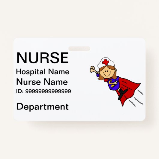 Funny Nurse Superhero ID Abzeichen Ausweis (Vorderseite)