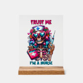 Funny Nurse Trust Word Art Acrylschild (Vorderseite)