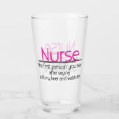 Funny Nurse und Bierwörter Glas (Rückseite)