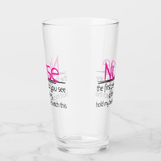 Funny Nurse und Bierwörter Glas (Rechts)