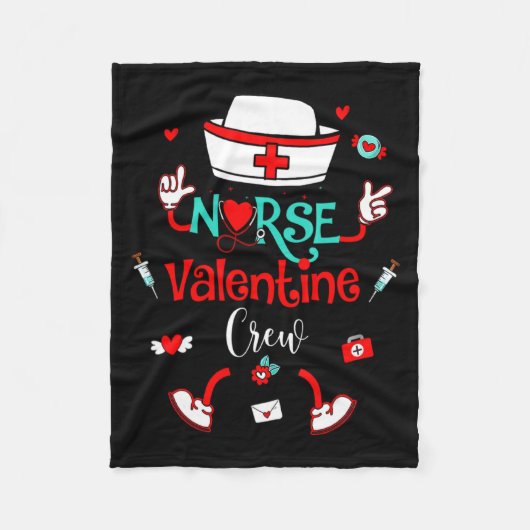 Funny Nurse Valentines Day Nurse Crew Family Group Fleecedecke (Vorderseite)