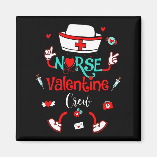 Funny Nurse Valentines Day Nurse Crew Family Group Magnet (Vorne)