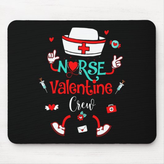Funny Nurse Valentines Day Nurse Crew Family Group Mousepad (Vorne)