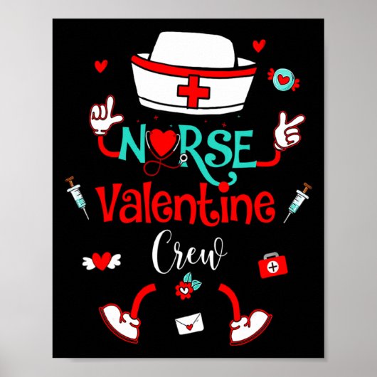 Funny Nurse Valentines Day Nurse Crew Family Group Poster (Vorne)
