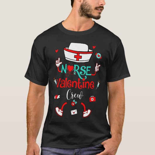 Funny Nurse Valentines Day Nurse Crew Family Group T-Shirt (Vorderseite)