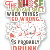 Funny Nurse Weihnachtsangebot Unglaublich witzig Aufkleber (Vorderseite)