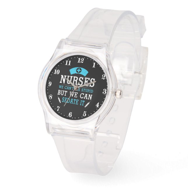 Funny Nurse Word Art Armbanduhr (Winkel)