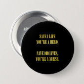 Funny Nurses Rette Lives Joke Button (Vorne & Hinten)